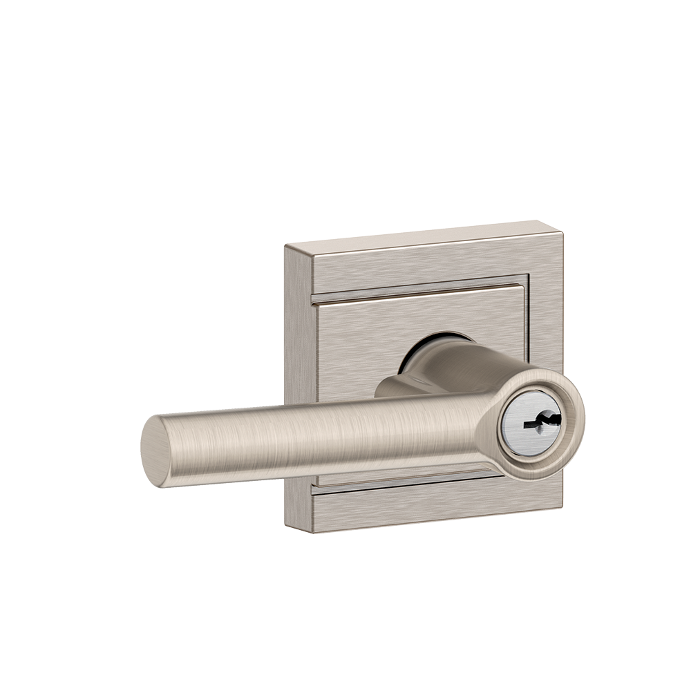Broadway Lever with Upland trim Keyed Entry Lock